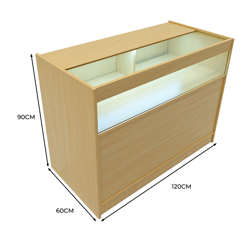 B1200 LED-Ladentheke – Ahorn