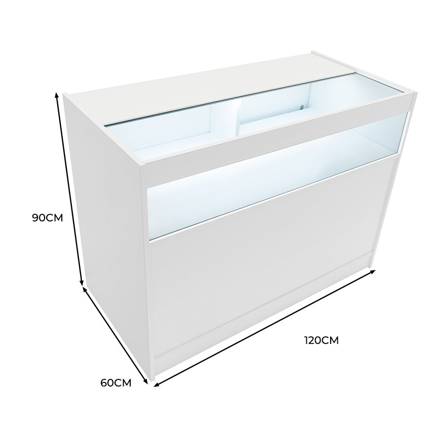 B1200 LED-Ladentheke – Weiß