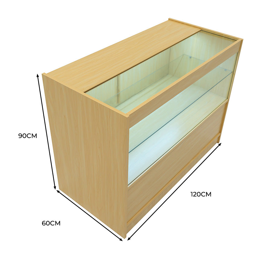 C1200 LED-Ladentheke – Ahorn