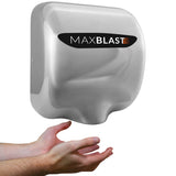 Automatischer Händetrockner Maxblast in glänzendem Edelstahl mit HEPA-Filter, ideal für hygienische und schnelle Trocknung