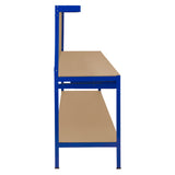 Werkbank mit Lochwand, Schublade & Licht - Blau