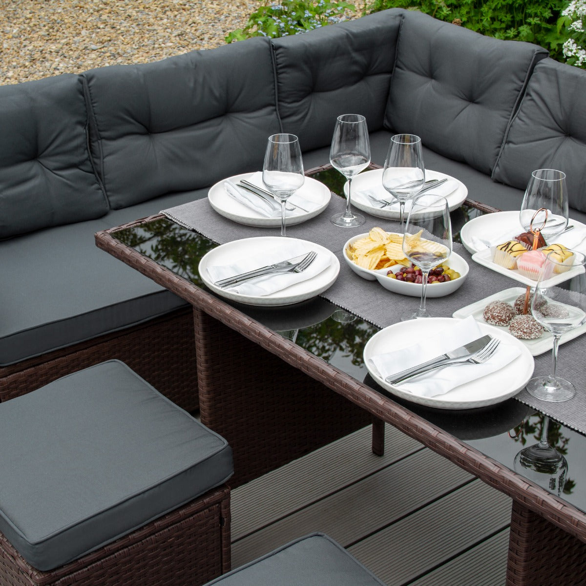 Polyrattan Gartenmöbel Set - Braun