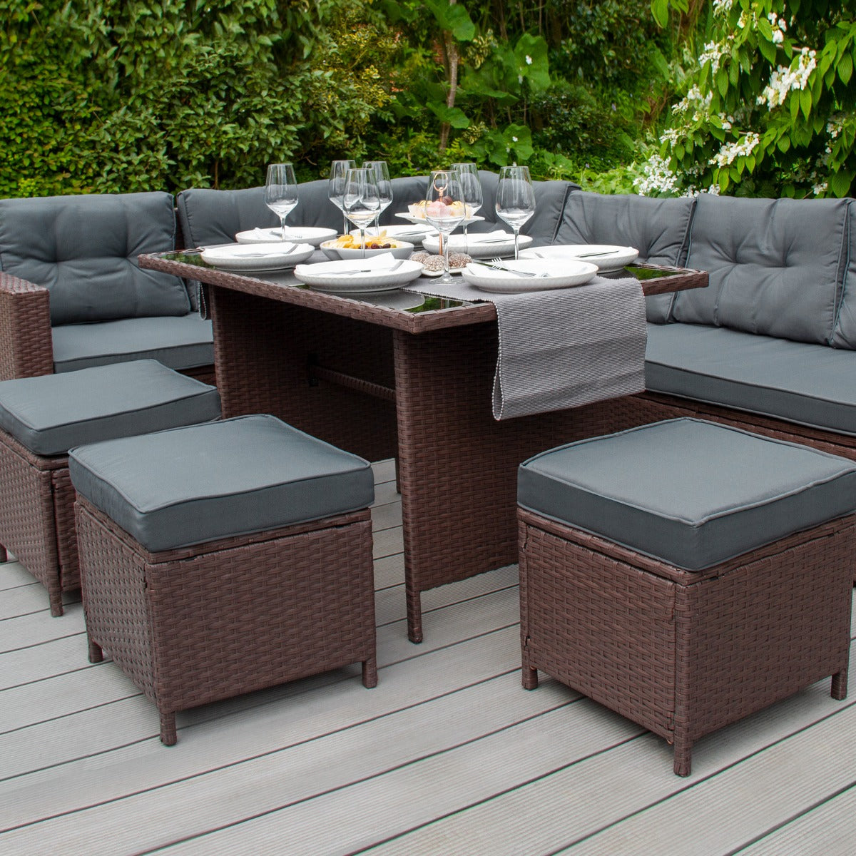 Polyrattan Gartenmöbel Set - Braun