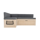 L-förmiges Bett für Wohnmobile und Kissen, Bank mit Stauraum, verschiebbares Sofa, 1800 x 1200 mm