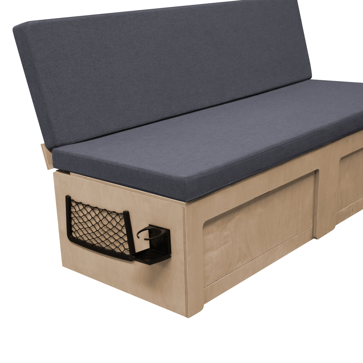 L-förmiges Bett für Wohnmobile und Kissen, Bank mit Stauraum, verschiebbares Sofa, 1800 x 1200 mm