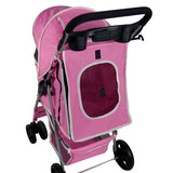 Haustierwagen mit Regenabdeckung - Rosa