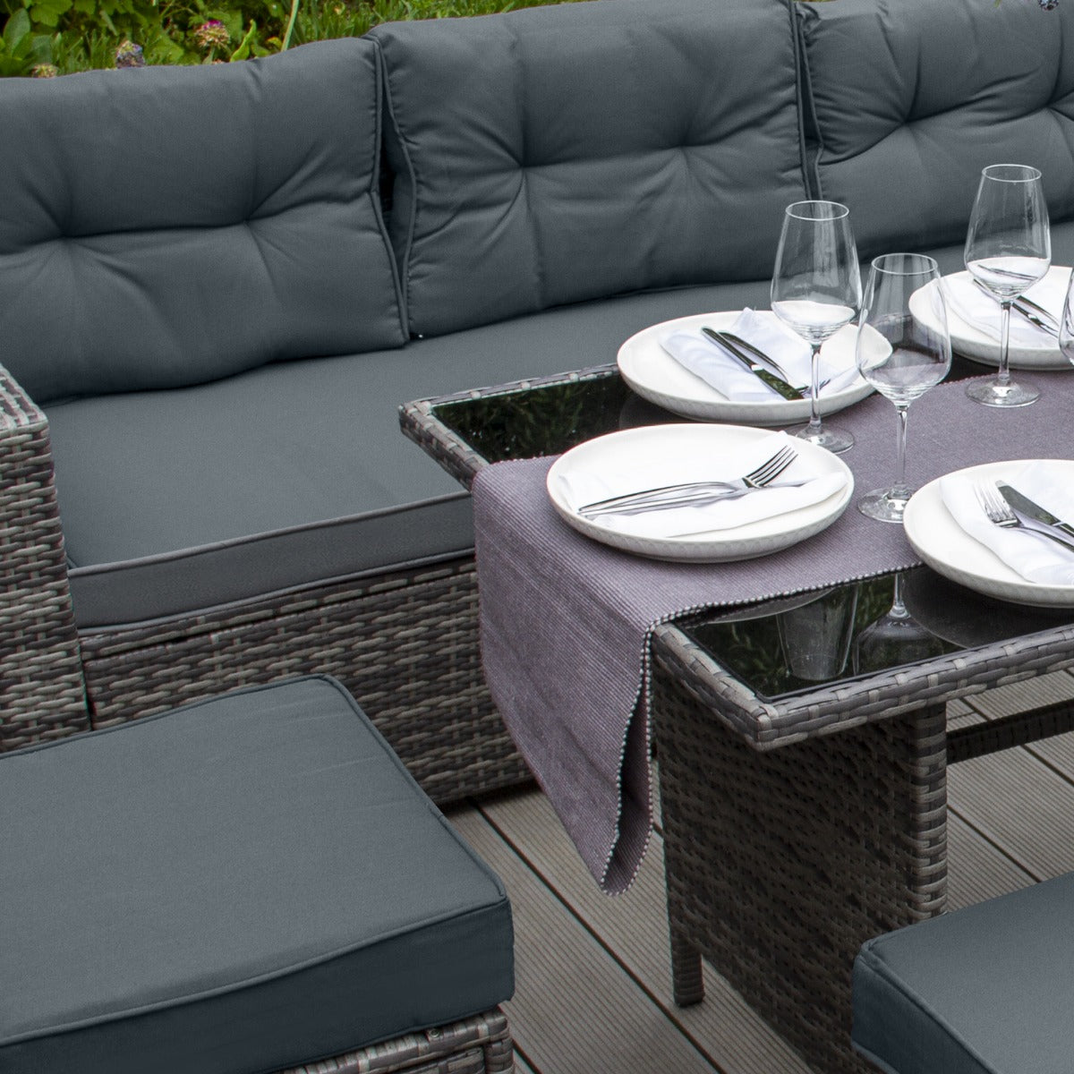 Polyrattan Gartenmöbel Set - Grau