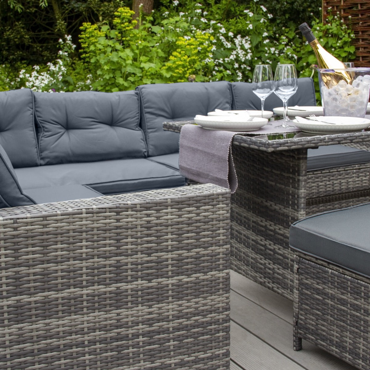 Polyrattan Gartenmöbel Set - Grau