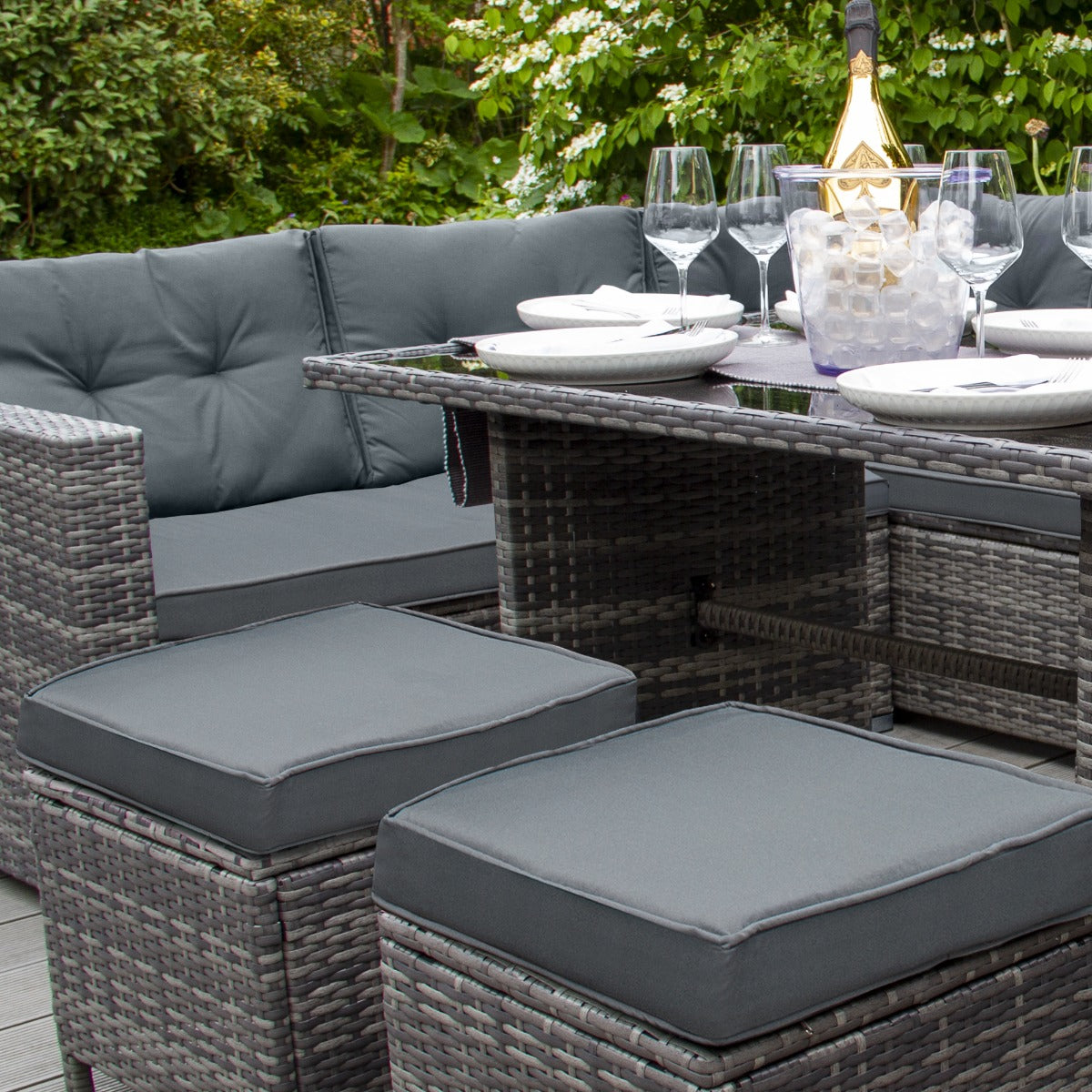 Polyrattan Gartenmöbel Set - Grau