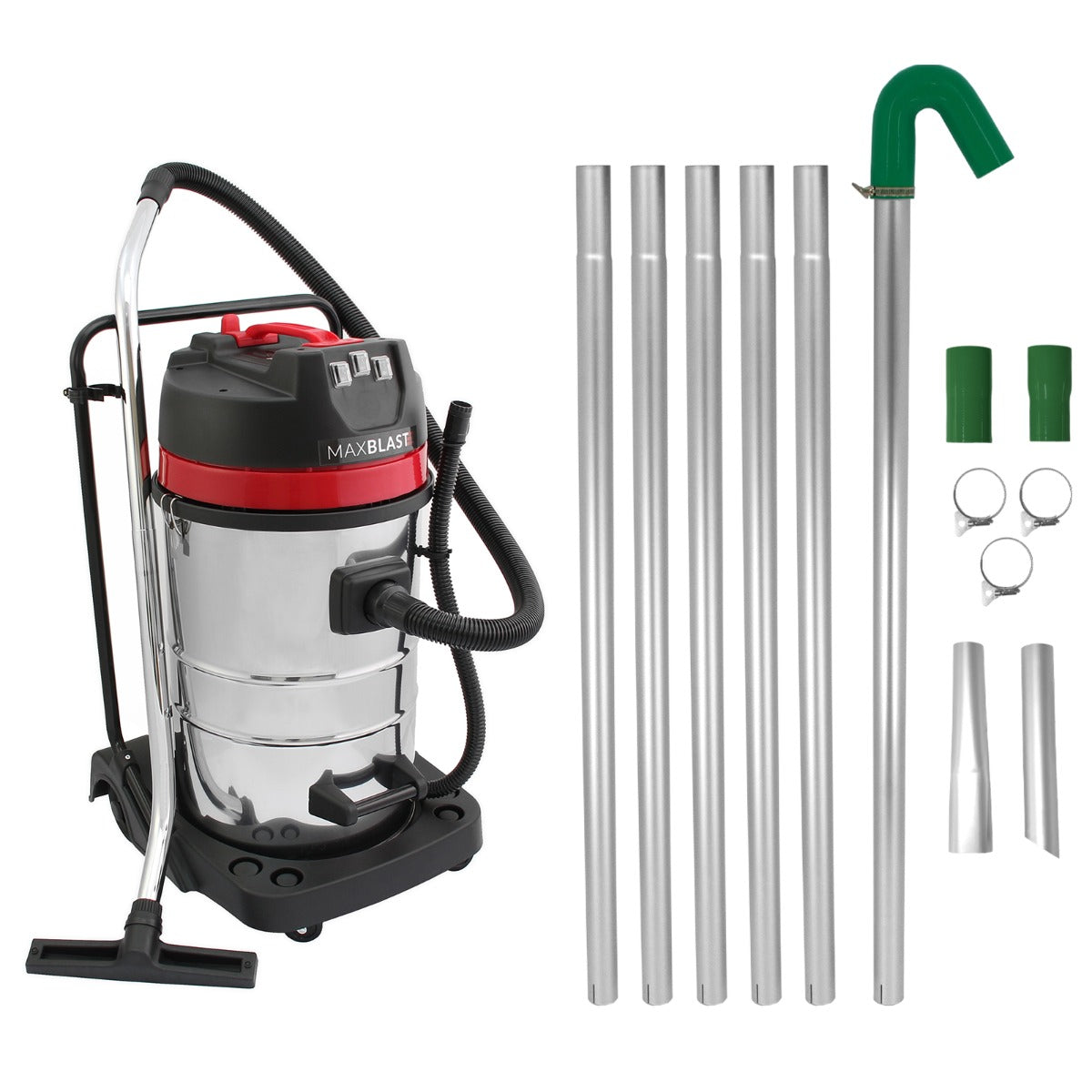 Maxblast Saugstange für Dachrinnen & 80L Nass- und Trockensauger