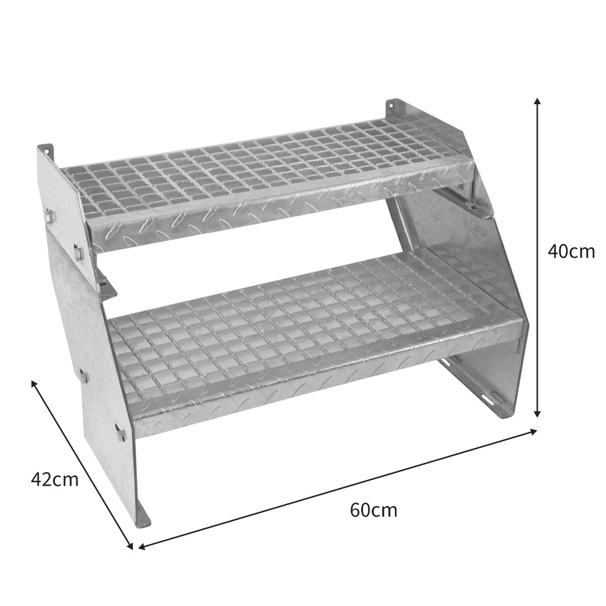 Verstellbare Zweiteilige Verzinkter Stahl Treppe – 600mm breit