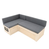 L-förmiges Bett für Wohnmobile und Kissen, Bank mit Stauraum, verschiebbares Sofa, 1800 x 1200 mm