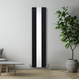 Heizkörper mit Spiegel - 1800mm x 425mm - Schwarz