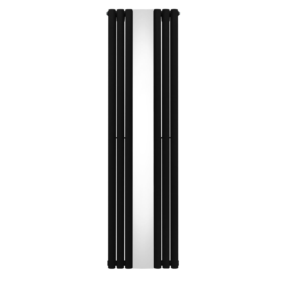 Oval Röhrenheizkörper mit Spiegel - 1800mm x 500mm - Schwarz