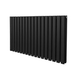 Oval Röhrenheizkörper - 600mm x 1020mm - Schwarz