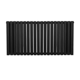 Oval Röhrenheizkörper - 600mm x 1200mm - Schwarz