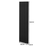 Oval Röhrenheizkörper - 1600mm x 360mm - Schwarz