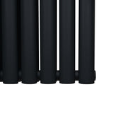 Oval Röhrenheizkörper - 1600mm x 360mm - Schwarz