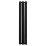 Oval Röhrenheizkörper - 1800mm x 360mm - Schwarz