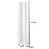 Oval Röhrenheizkörper - 1800mm x 480mm - Weiß