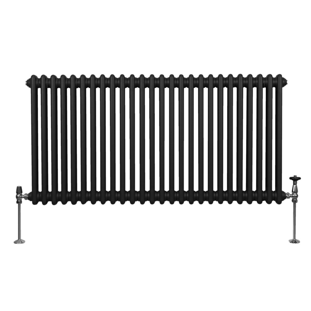 Traditioneller 2-Spalten-Heizkörper - 600 x 1192 mm - Schwarz