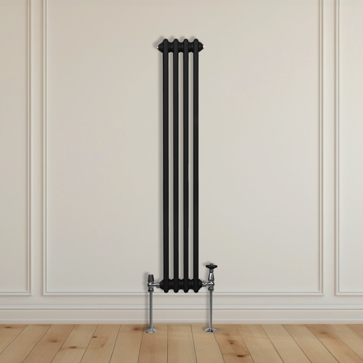 Traditioneller 2-Spalten-Heizkörper - 1500 x 202 mm - Schwarz