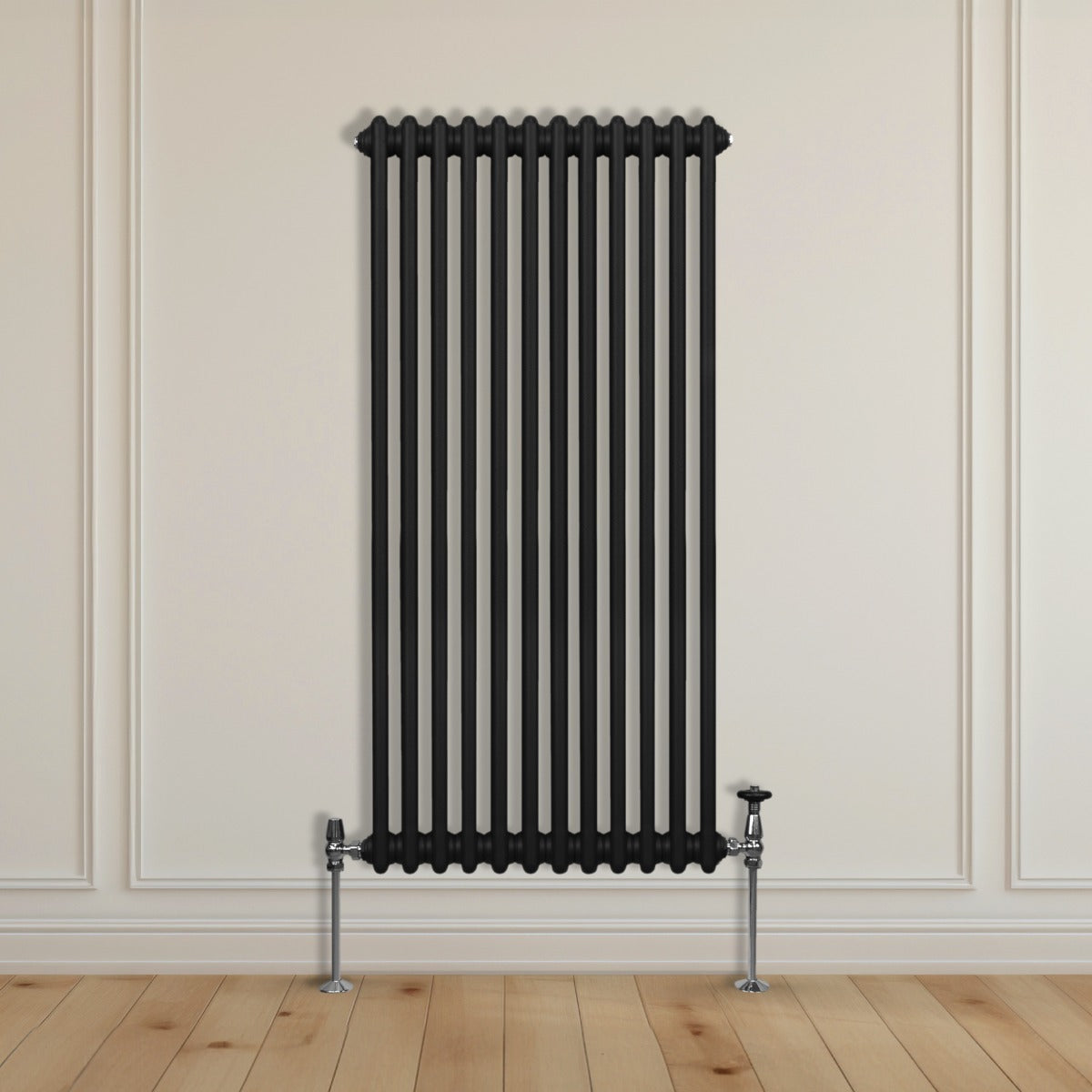 Traditioneller 2-Spalten-Heizkörper - 1500 x 562 mm - Schwarz