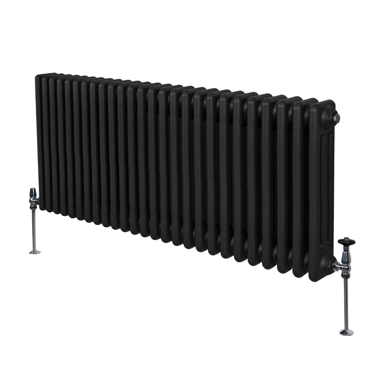 Traditioneller 3-Spalten-Heizkörper - 600 x 1192 mm - Schwarz