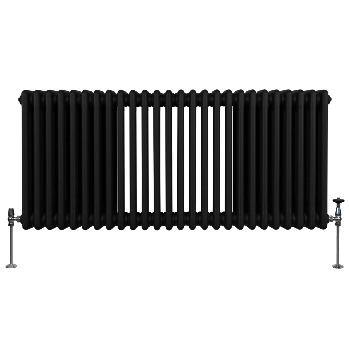 Traditioneller 3-Spalten-Heizkörper - 600 x 1192 mm - Schwarz