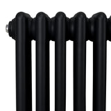 Traditioneller 3-Spalten-Heizkörper - 600 x 1192 mm - Schwarz