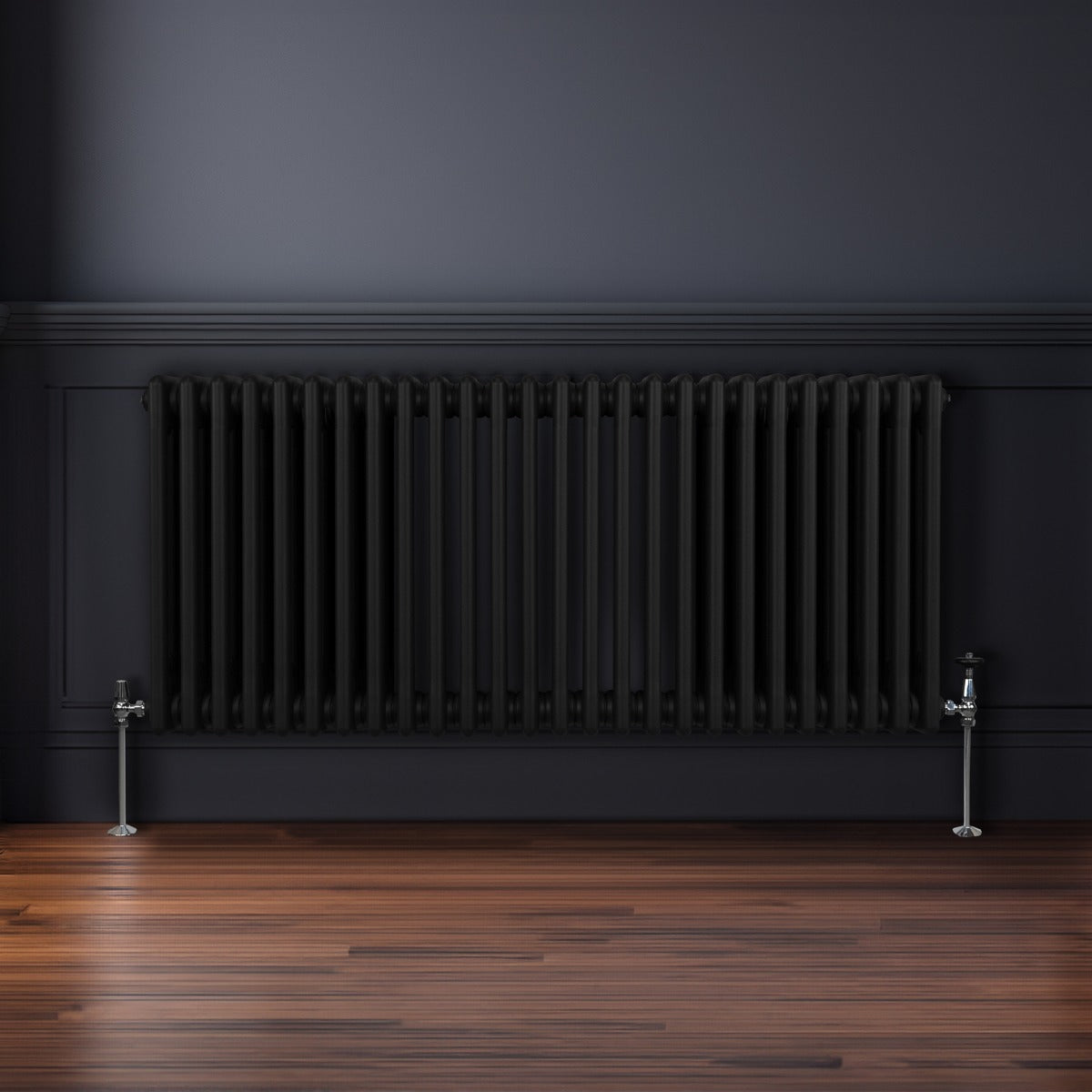 Traditioneller 3-Spalten-Heizkörper - 600 x 1192 mm - Schwarz