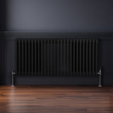 Traditioneller 3-Spalten-Heizkörper - 600 x 1192 mm - Schwarz