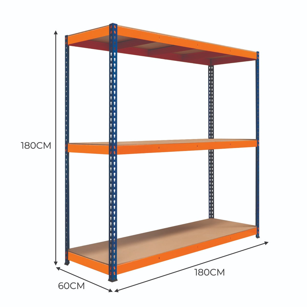 S-Rax Regal mit 3 Böden - 180cm x 180cm x 60cm