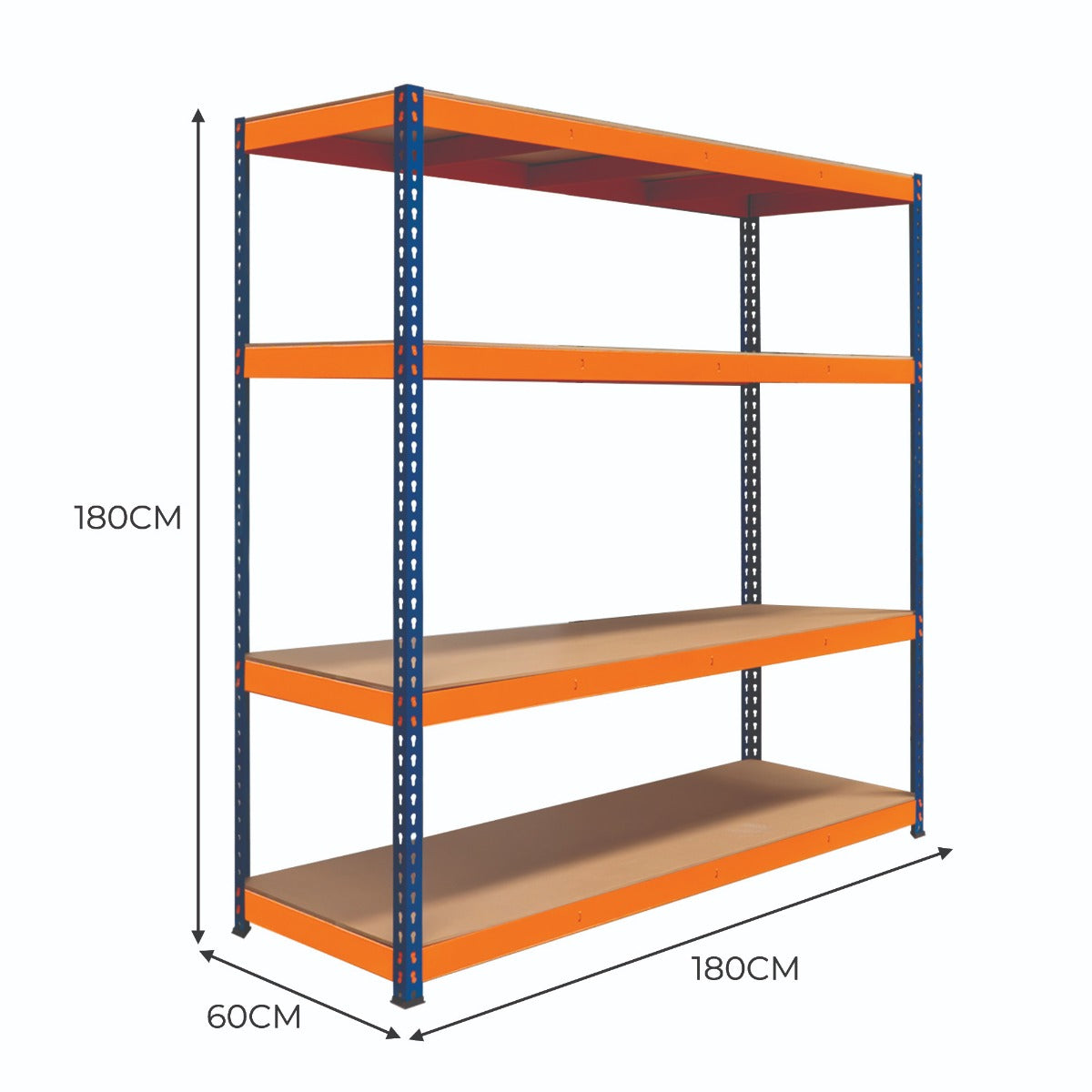 S-Rax Regal mit 4 Böden - 180cm x 180cm x 60cm