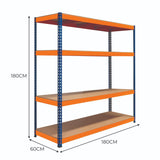 S-Rax Regal mit 4 Böden - 180cm x 180cm x 60cm