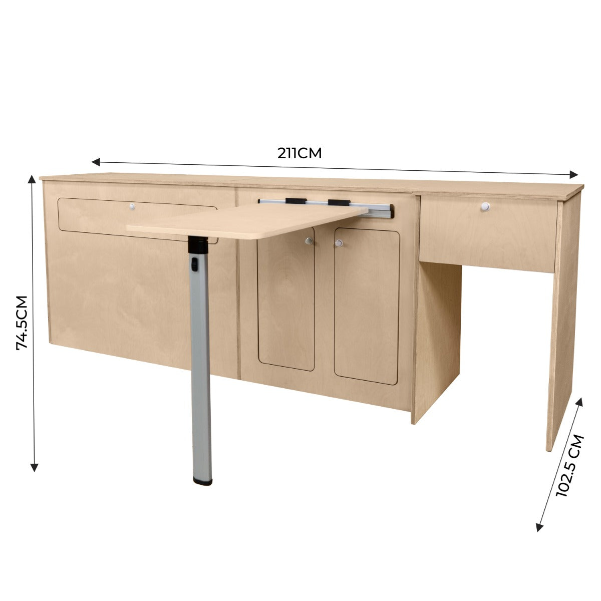 Wohnmobil Küchenzeile & Kühlschrank 46L – Silber