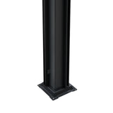 Anthrazitfarbener Aluminium-Pfosten einer 3 m x 3 m Pergola, stabil und modern, mit LED-Beleuchtung für stilvolle Außenbereiche