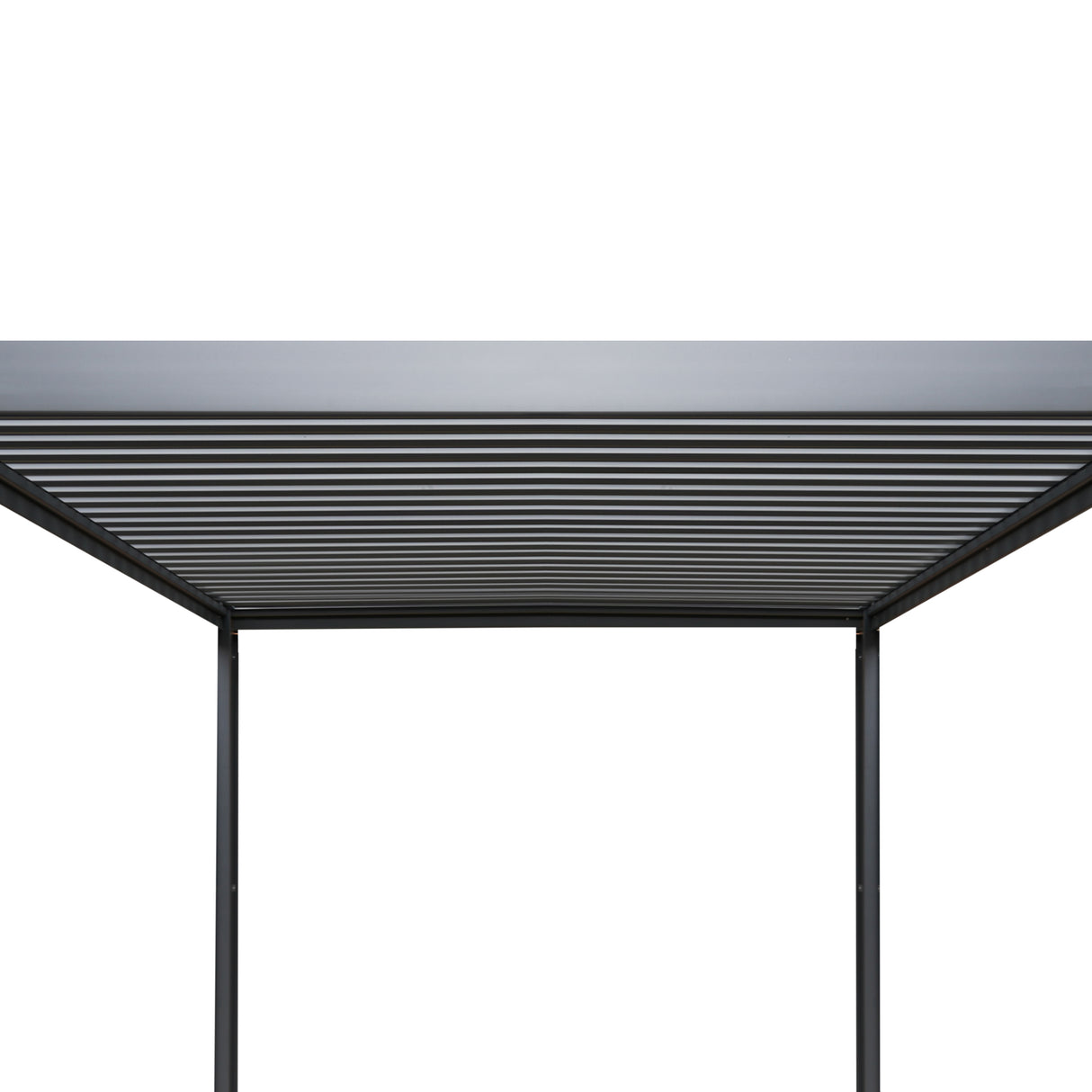 Anthrazitfarbene Aluminium-Pergola mit LED-Beleuchtung, 3 m x 3 m, bietet modernen Schatten und stilvolle Akzente für Außenbereiche