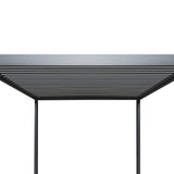Anthrazitfarbene Aluminium-Pergola mit LED-Beleuchtung, 3 m x 3 m, bietet modernen Schatten und stilvolle Akzente für Außenbereiche