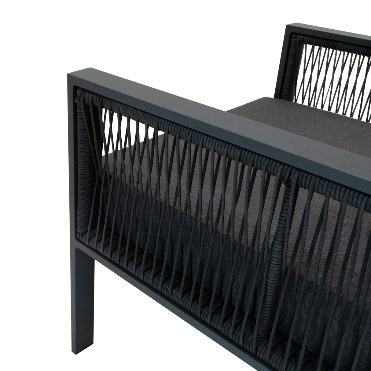 4-teilige Aluminium-Sofagarnitur – Anthrazitgrau