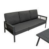 4-teilige Aluminium-Sofagarnitur – Anthrazitgrau