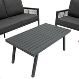 4-teilige Aluminium-Sofagarnitur – Anthrazitgrau
