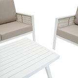 4-teilige Aluminium-Sofagarnitur – Weiß