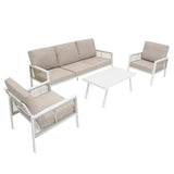 4-teilige Aluminium-Sofagarnitur – Weiß