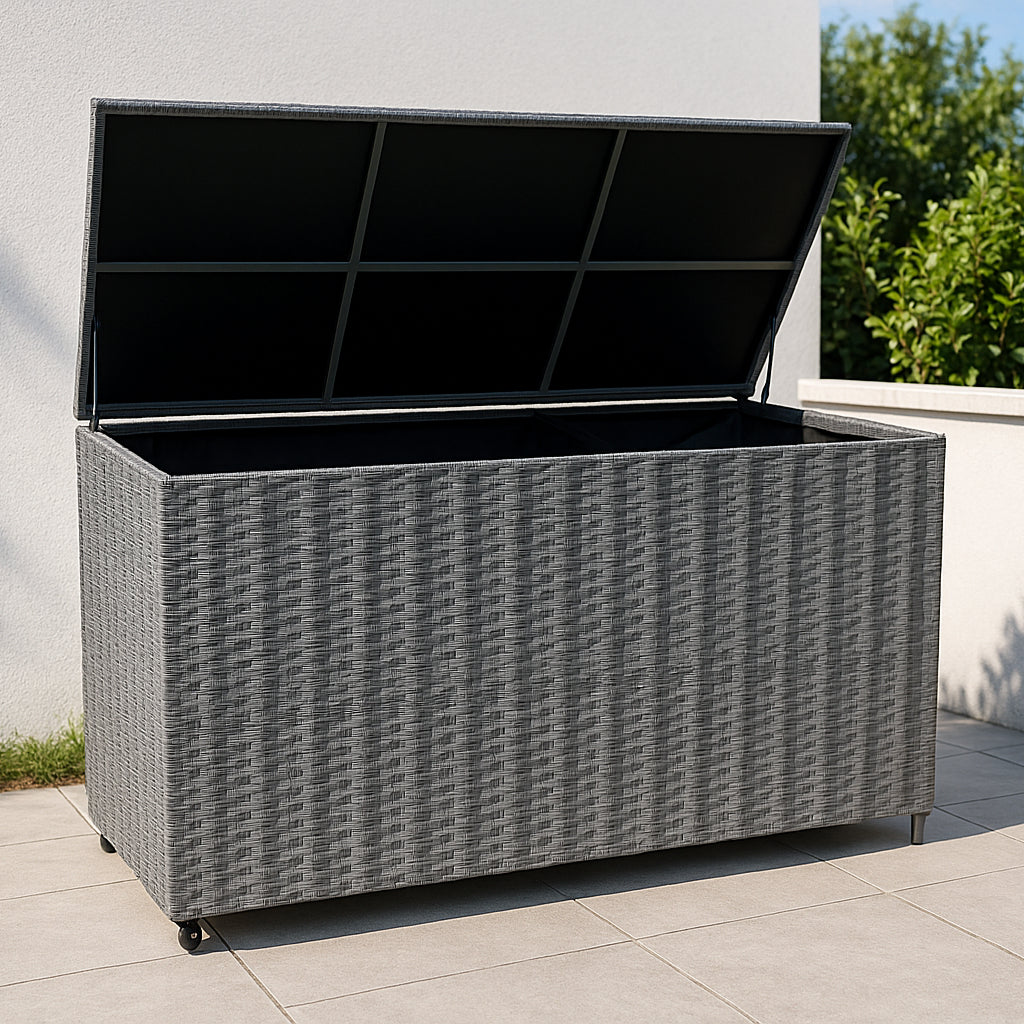 Rattan Kissenbox 700L - Grau