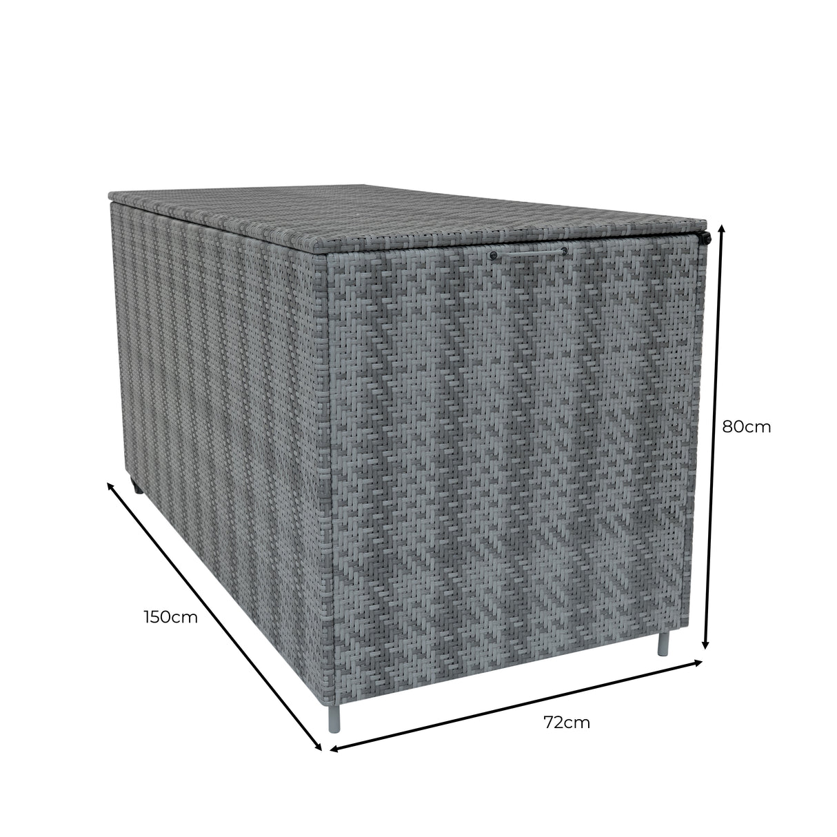 Rattan Kissenbox 700L - Grau
