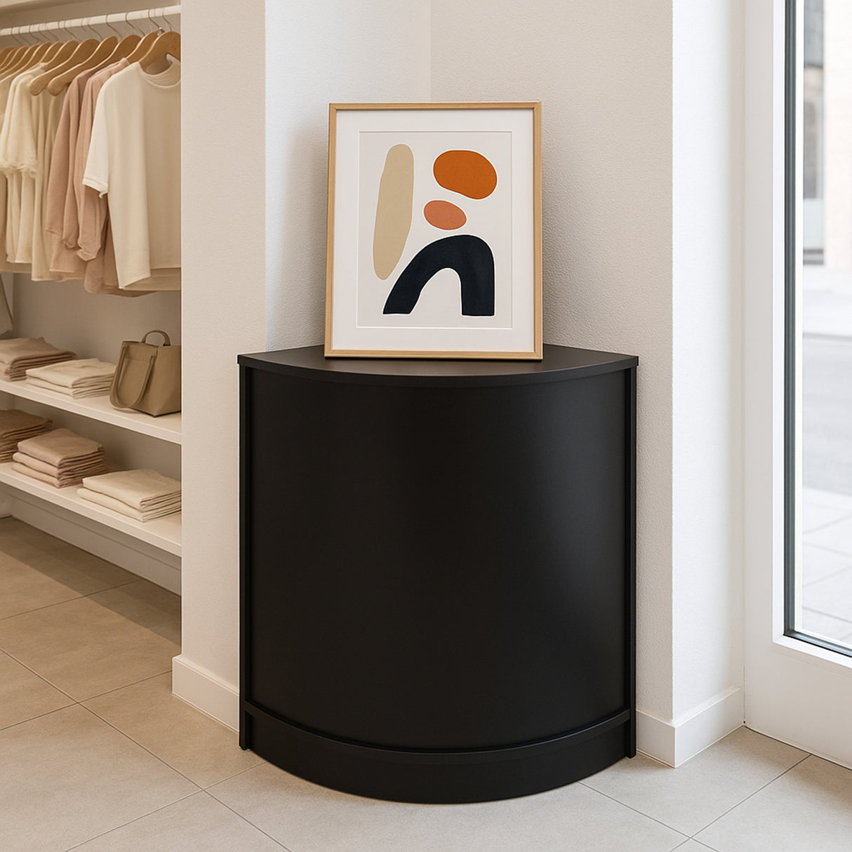 Eckiger Ladentresen CM60 – Schwarz