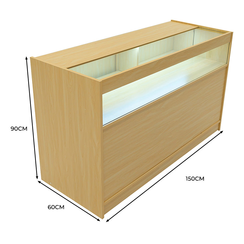B1500 LED-Ladentheke – Ahorn