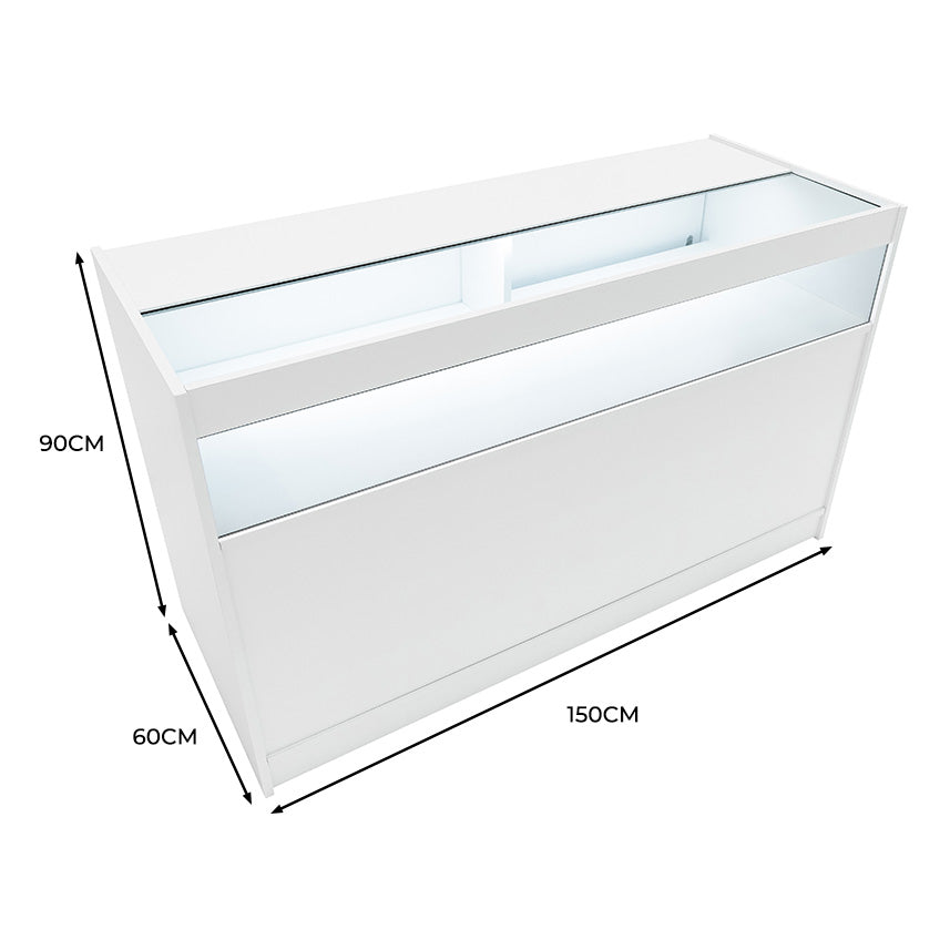 B1500 LED-Ladentheke – Weiß