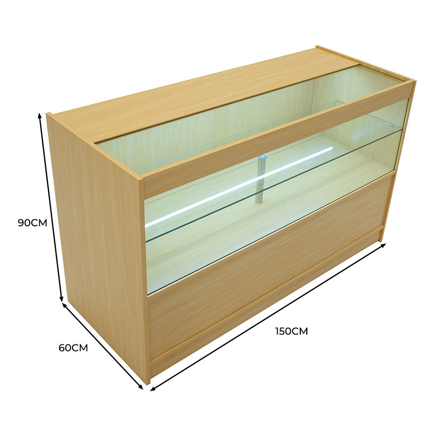 C1500 LED-Ladentheke – Ahorn